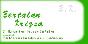 bertalan krizsa business card